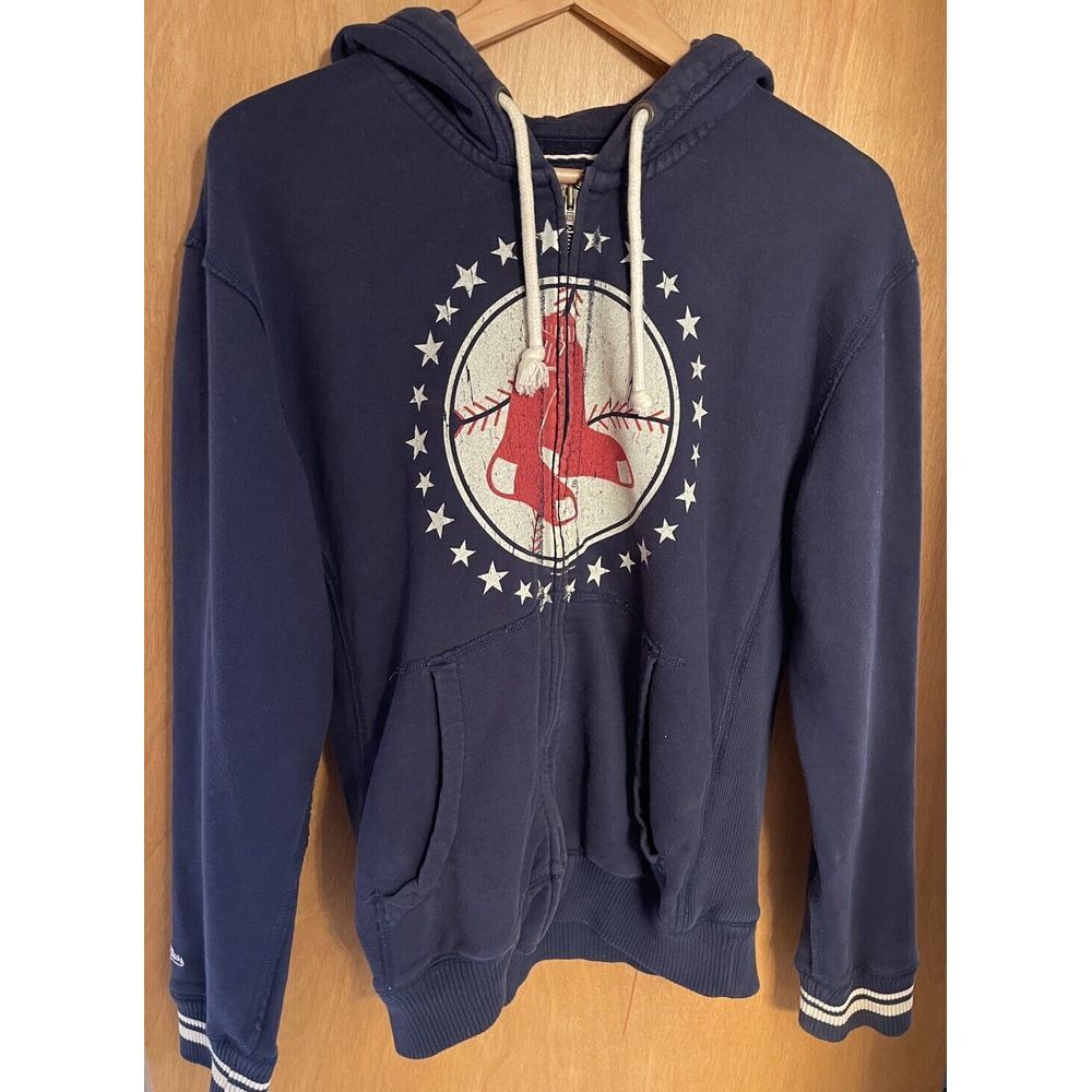 Boston Red Sox Mitchell & Ness Distressed Hoodie Men's M Sox Graphic Full Zip